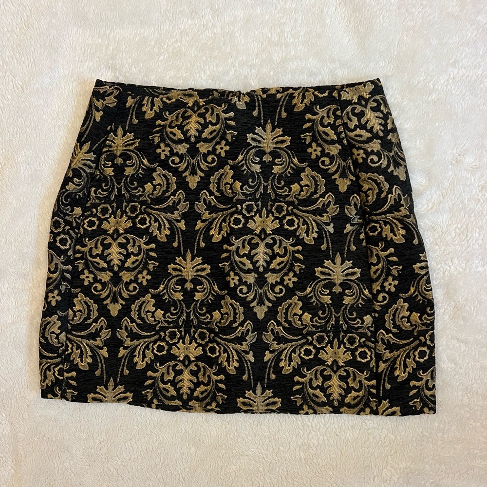 Urban Outfitters Black and Gold Mini Skirt